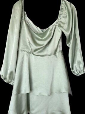 Light green satin dress